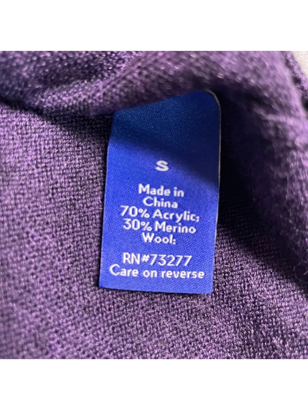 APT. 9 Merino Wool Crewneck Sweater Mens S Purple Soft Knit Preppy Classic Cozy